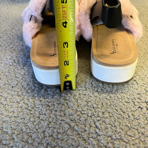 Koolaburra by UGG Batya Faux Fur Slippers Womens 9.5 Pink Shoes Platform Sandal - Picture 6 of 9